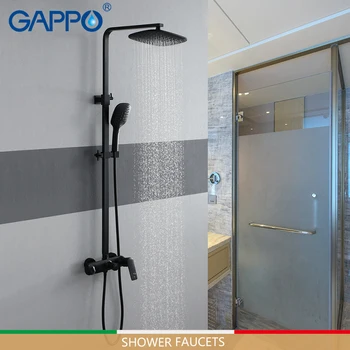 

GAPPO shower Faucets black bathtub faucet 3 function stainless steel rainfall shower set mixer tap mixer bathroom faucet mixer
