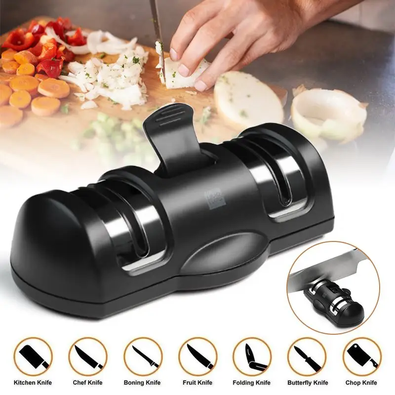 

Professional Knife Sharpener 2Stages Kitchen Sharpening Stone Household Grinder knives Whetstone Diamond Ceramic Grindstone Tool