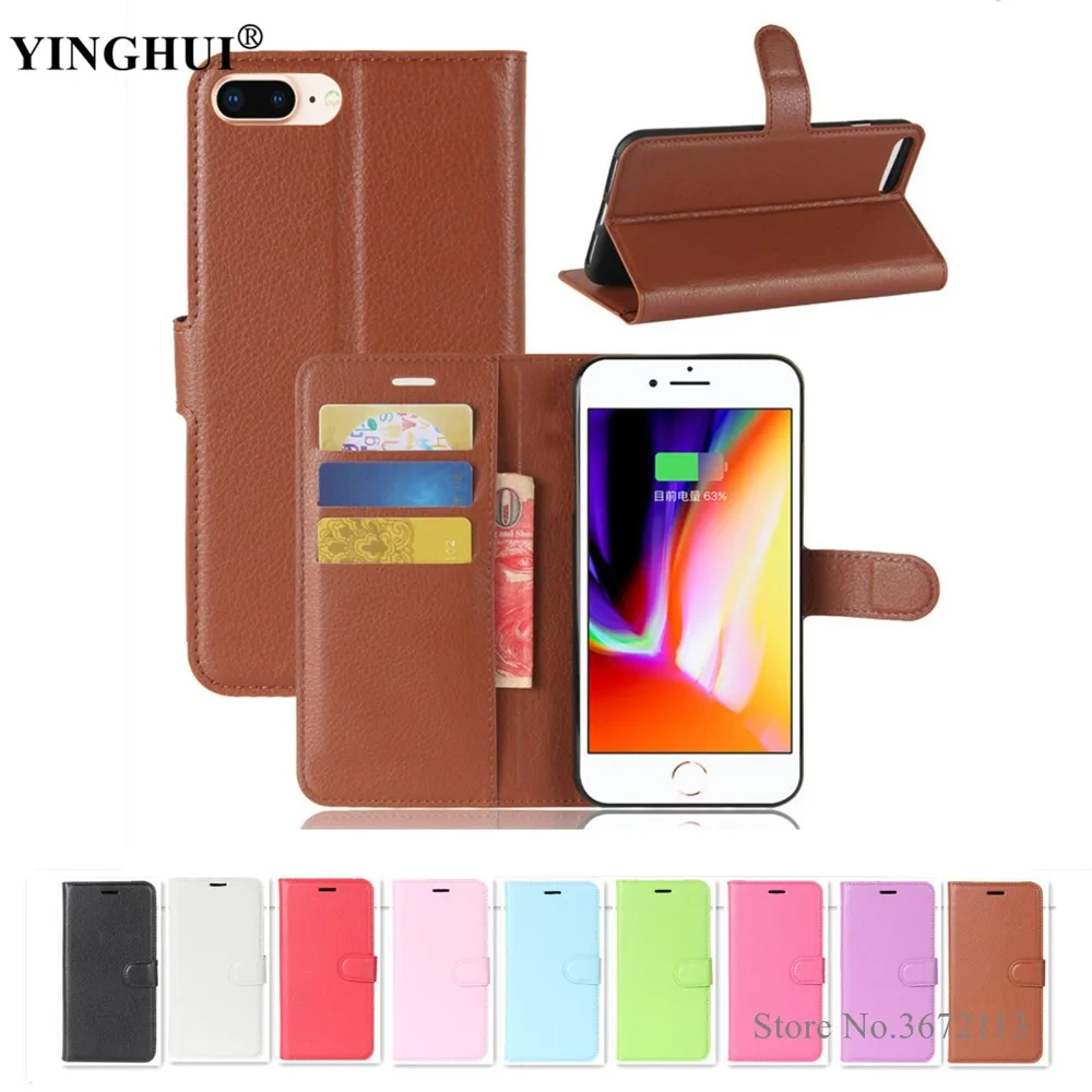 For iPhone 8 Plus Case Cover 5.5" Wallet PU Leather Bag for iPhone8 Plus Flip Phone Cases with