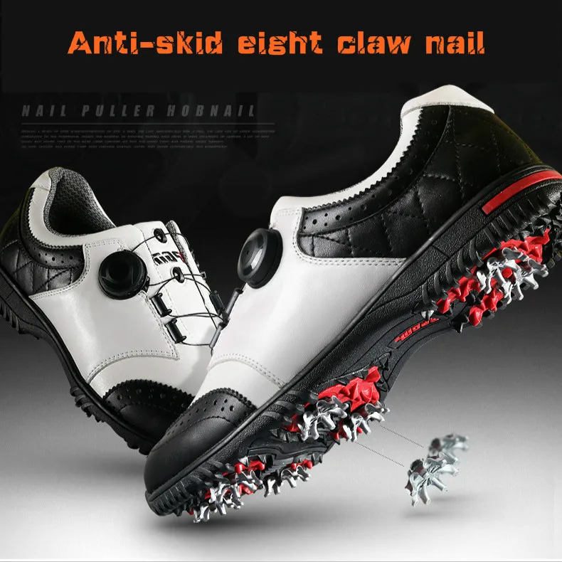 botão sistema de golfe sapatos masculinos à