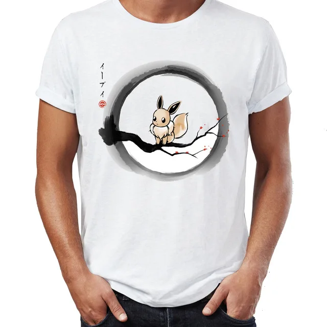 

Men's T Shirt Pokemon Eevee on A Cherry Blossom Tree Gaming Gamer Awesome Tee