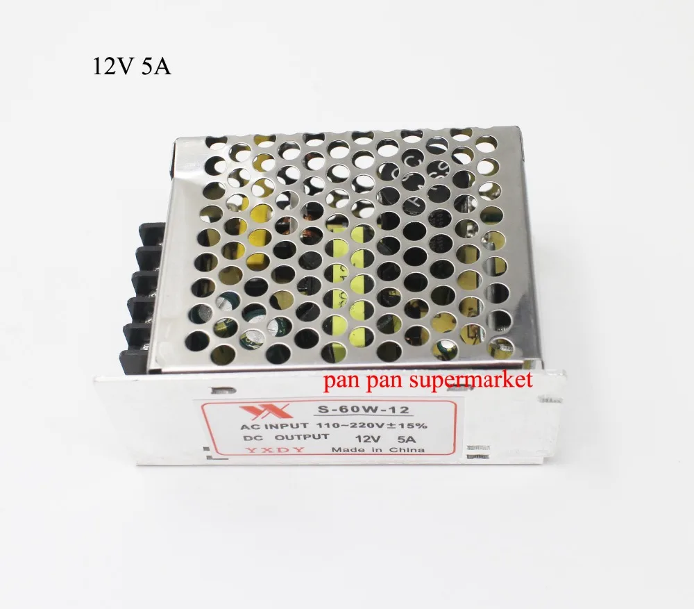 

AC 100V-220V DC 12V 5A Adjust Universal Regulated Switching Power Supply 60W