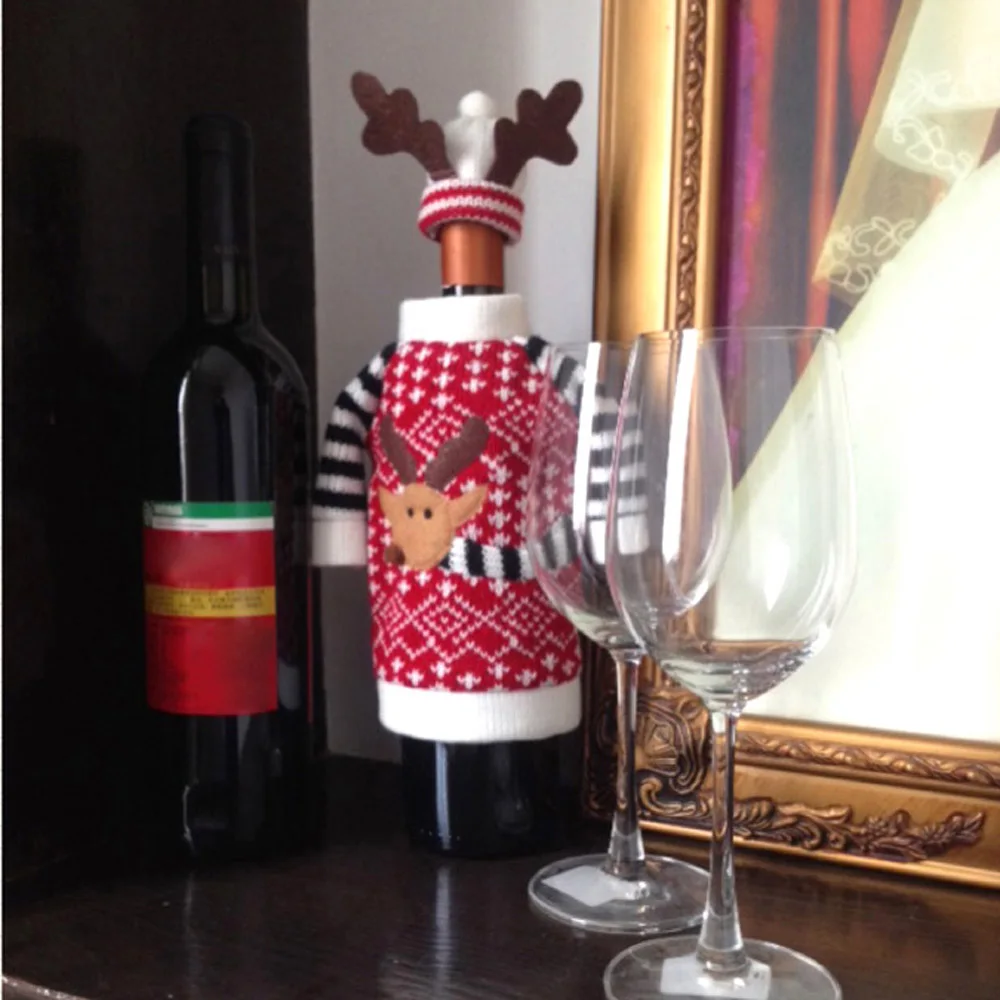 

Christmas Decoration Wine hold towels hold bottles Covers gift Santa Claus snowman Christmas Gifts Christmas Decoration for Home
