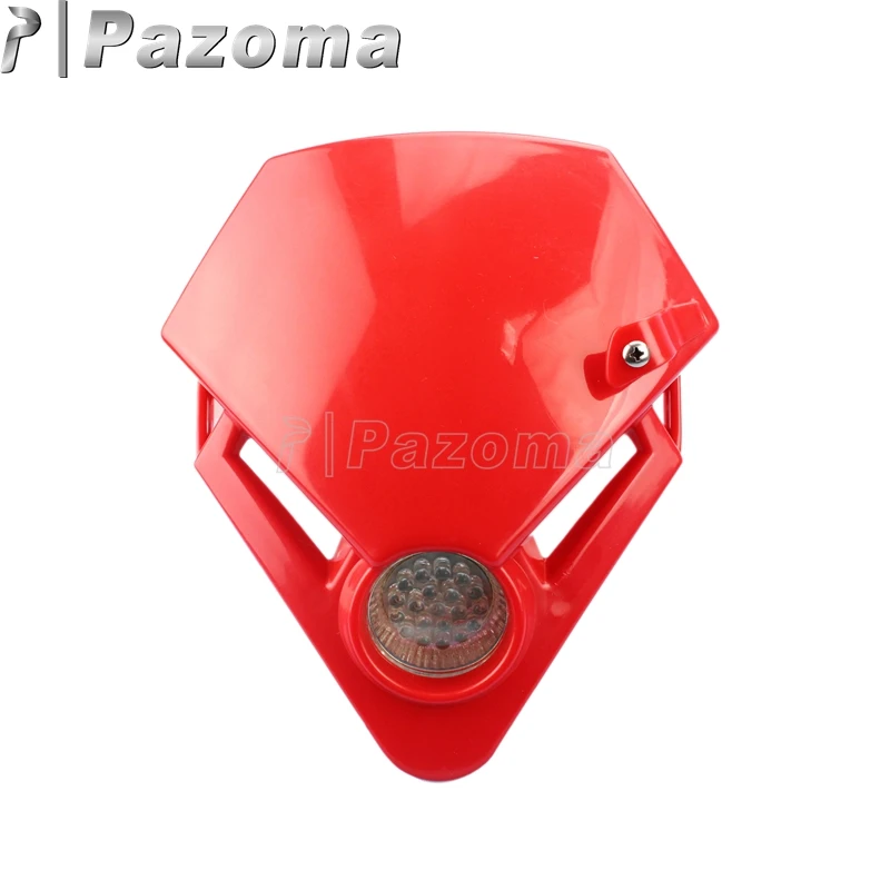 PAZOMA черный налобный фонарь Мини Мотоцикл Streetfighter Enduro светодиодный фонарь для GSX ZXR CBR CBF Hornet Fazer - Цвет: Красный