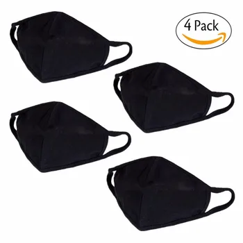 

ZWZCYZ Unisex Anti-dust Cotton Mouth Masks Black Anti-dust Allergy Flu Mouth Masks Half Face Masks 4 Pcs