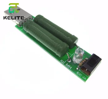 

new 10pcs/lot USB mini discharge load resistor 2A/1A With switch 1A Green led, 2A Red led