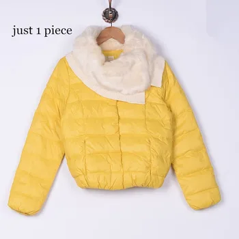 

1 piece yellow color autumn Jacket Women Coats Artificial collar Female Parka