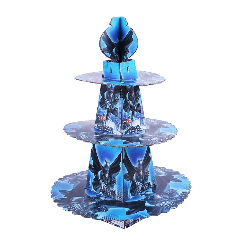 

1pc 3-tier Batman cupcake holder cake stand Holder 24pc cupcakes Cartoon Theme Party For Kids Boy Girl Birthday Decoration