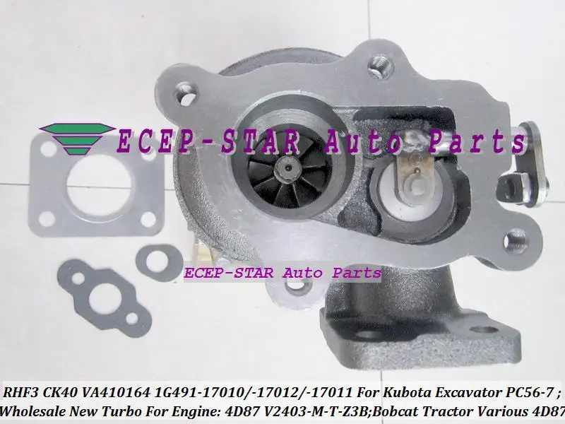 TURBO RHF3 CK40 VA410164 1G491-17011 1G491-17012 1G491-17010 Turbocharger For Kubota Excavator PC56-7 Bobcat Tractor 4D87 V2403-M-T-Z3B (2)