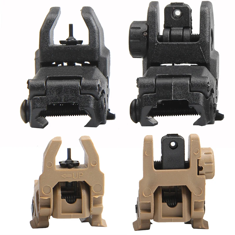 

New Arrival Tactical Military Arms Gear GEN 1 Front and Rear Back Up Sight Set Tan or Black 27-0003