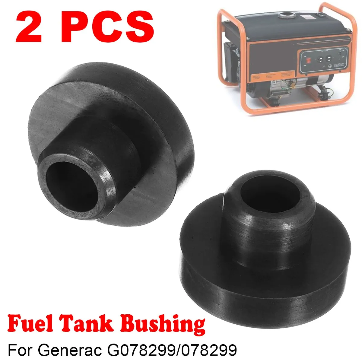 2Pcs Black Fuel Tank Bushing Rubber Grommet For Generac G078299 078299