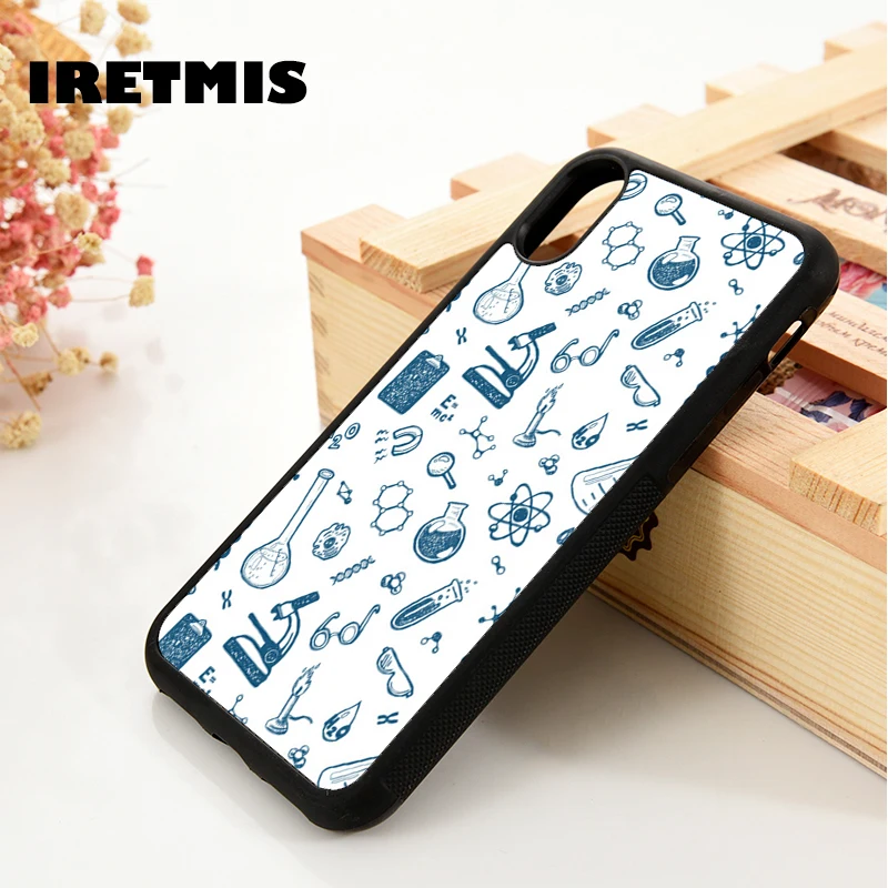 

Iretmis 5 5S SE 6 6S Soft TPU Silicone phone case cover for iPhone 7 8 plus X Xs 11 Pro Max XR Science Lab Science Molecule