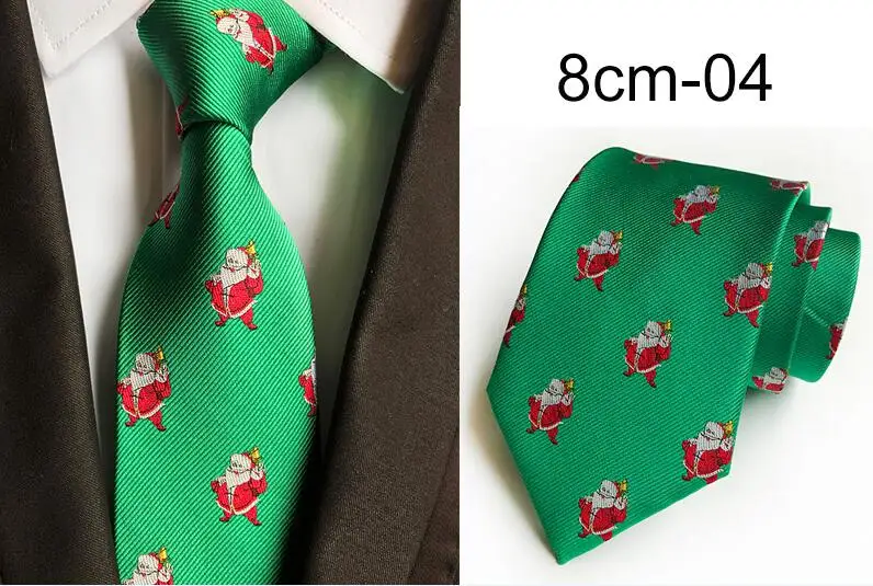 RBOCOTT красные рождественские галстуки для мужчин дизайн Модный Санта Клаус 8 см праздничный галстук мужские шелковые галстуки для шеи вечерние Подарочный костюм - Цвет: 04