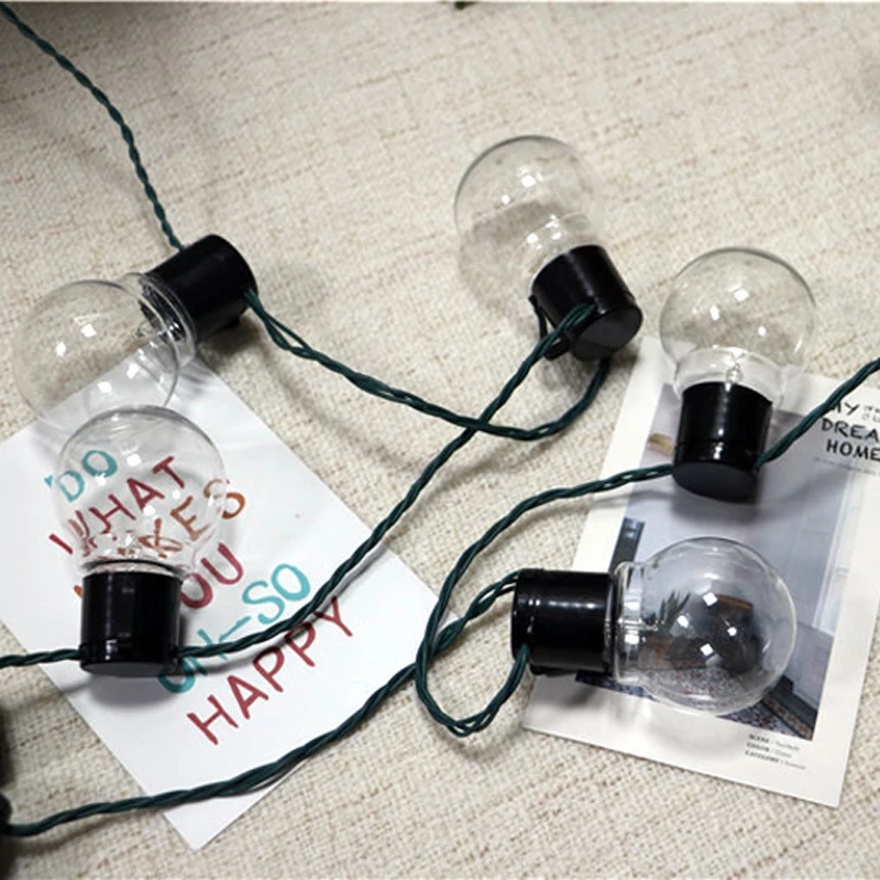 20 Led Vintage Clear Globe Bulb EU US Plug String Lights 5M Holiday Party Wedding Xmas Tree Graden Indoor Outdoor Decor Garland (2)