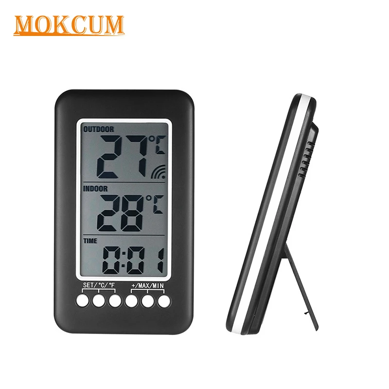 

LCD Digital Hygrothermograph Wireless Transmitter Thermometer Weather Station Clock Gauge Humidity Meter Indoor Outdoor Sensor
