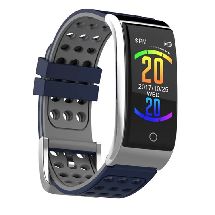 E08 умный Браслет ЭКГ PPG измерение кровяного давления фитнес-трекер часы браслет водонепроницаемый монитор сердечного ритма - Цвет: Blue Gray