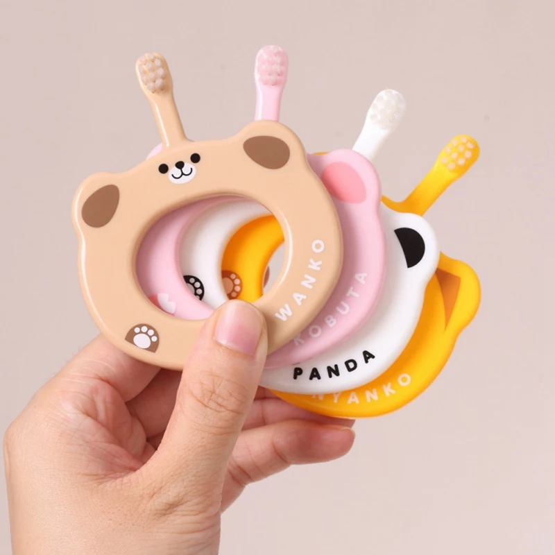 

Food Grade Silicone Teethers toothbrush Animal Baby Ring Teether Infant Baby Silicone Chew Charms Kid Teething Toddler Toys