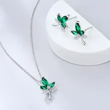 E ЮВЕЛИРНЫЙ зеленый кленовый лист 925 стерлингового серебра кулон