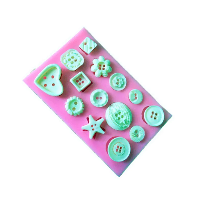 Fondant Cake Decoration button mold chocolate silica gel mold Handmade Craft Ceramic Clay Silicone Molds