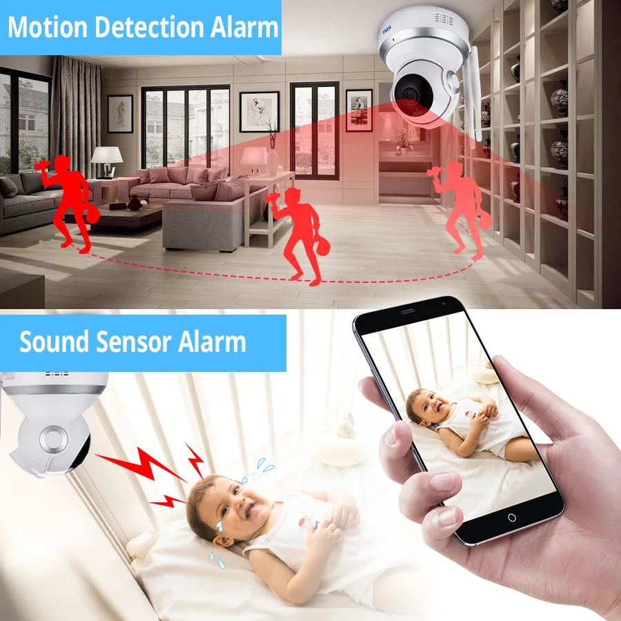 KERUI Indoor Wireless 1.0MP HD 720P IP Camera WiFi Home Security Surveillance Camera Cloud Camera Night Vision Motion Detection