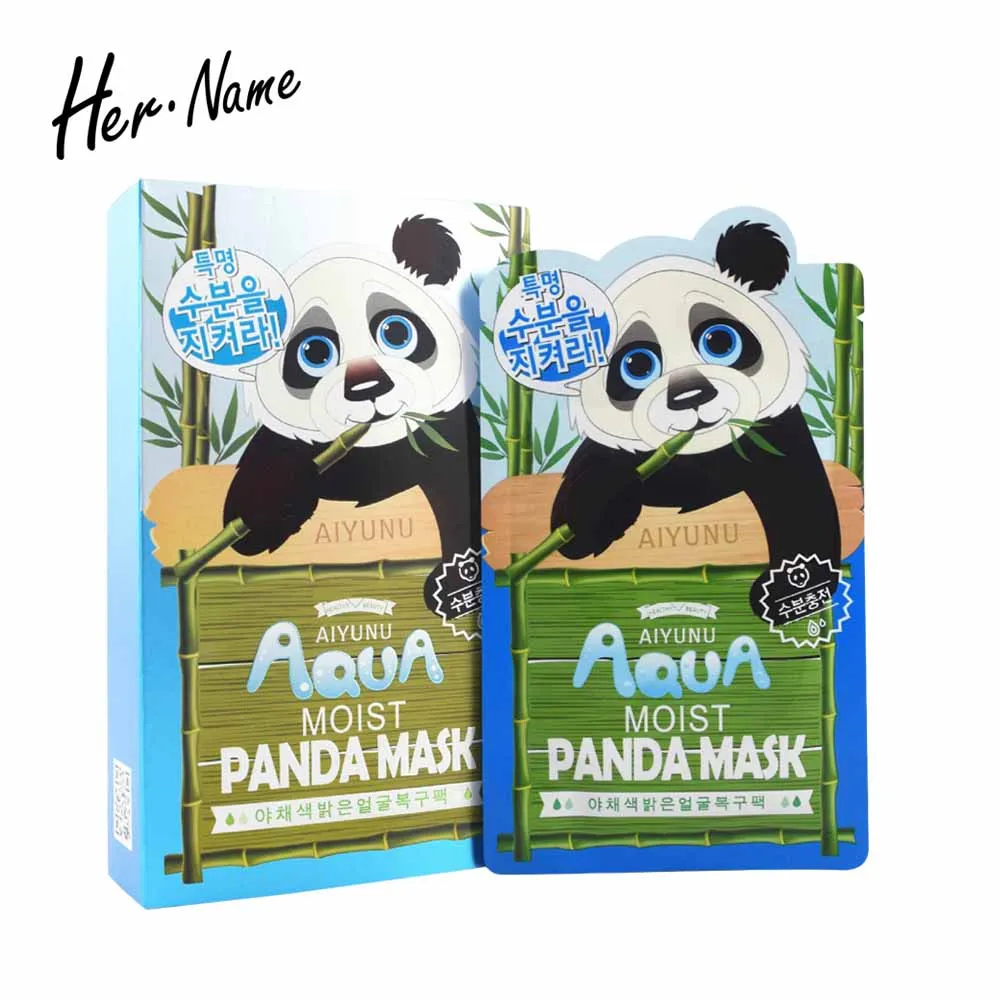 

Hername 10 Pcs aqua moist panda mask korean face mask makeup facial sheet mask skin care Moisturizing peel off mask maquiagem