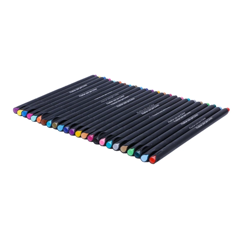 Fineliner 12 / 24 Colors Pen Set 0.4mm Fine Tip Line Writing Drawing Marker Pen - Цвет: 2