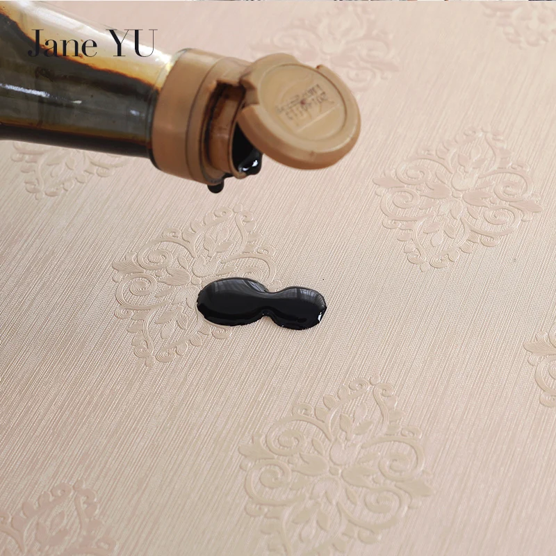 JaneYU Waterproof Oilproof Table Cloth Wipe Clean PVC Tablecloth Dining Kitchen Table Cover Protector OILCLOTH FABRIC COVER