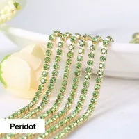 3yards/piece 17colors glass crystal Rhinestones chain, Gold bottom sew on Cup Chains For diy Sewing Clothes Accessories