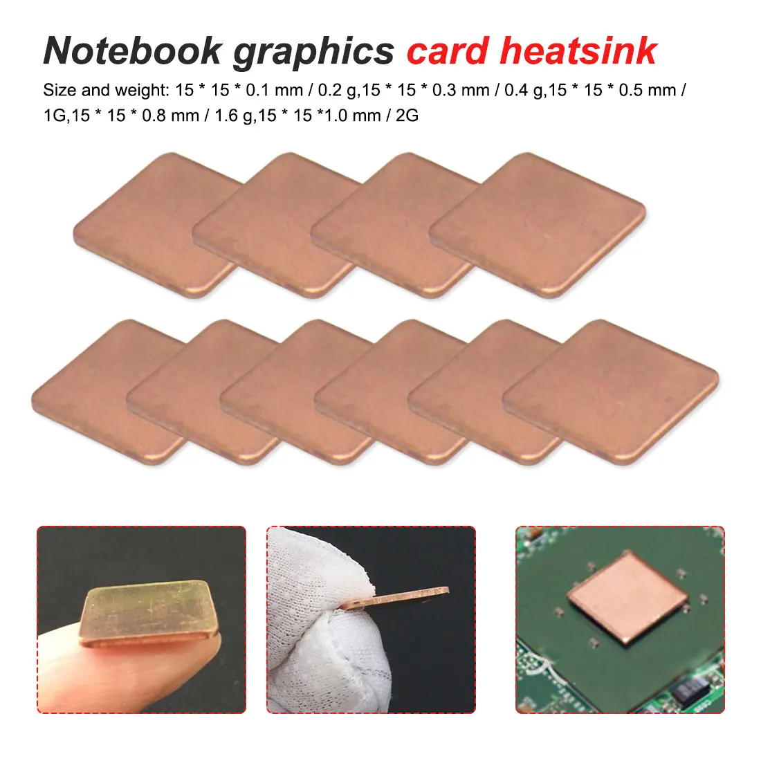 

RAM Cooling Strip Shim Thermal Pad Sheet Laptop Copper Sheet Plate Heatsink Sheet For GPU CPU VGA Chip