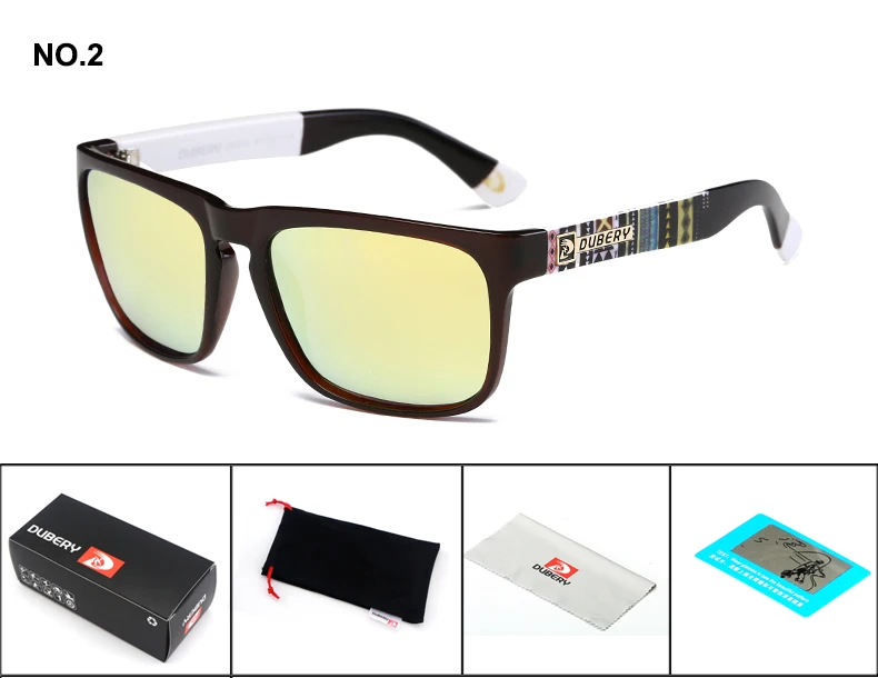 DUBERY поляризованные солнцезащитные очки мужские водительские оттенки солнцезащитные очки для мужчин Высокое качество Ретро Дешевые Роскошные брендовые дизайнерские - Цвет линз: 02