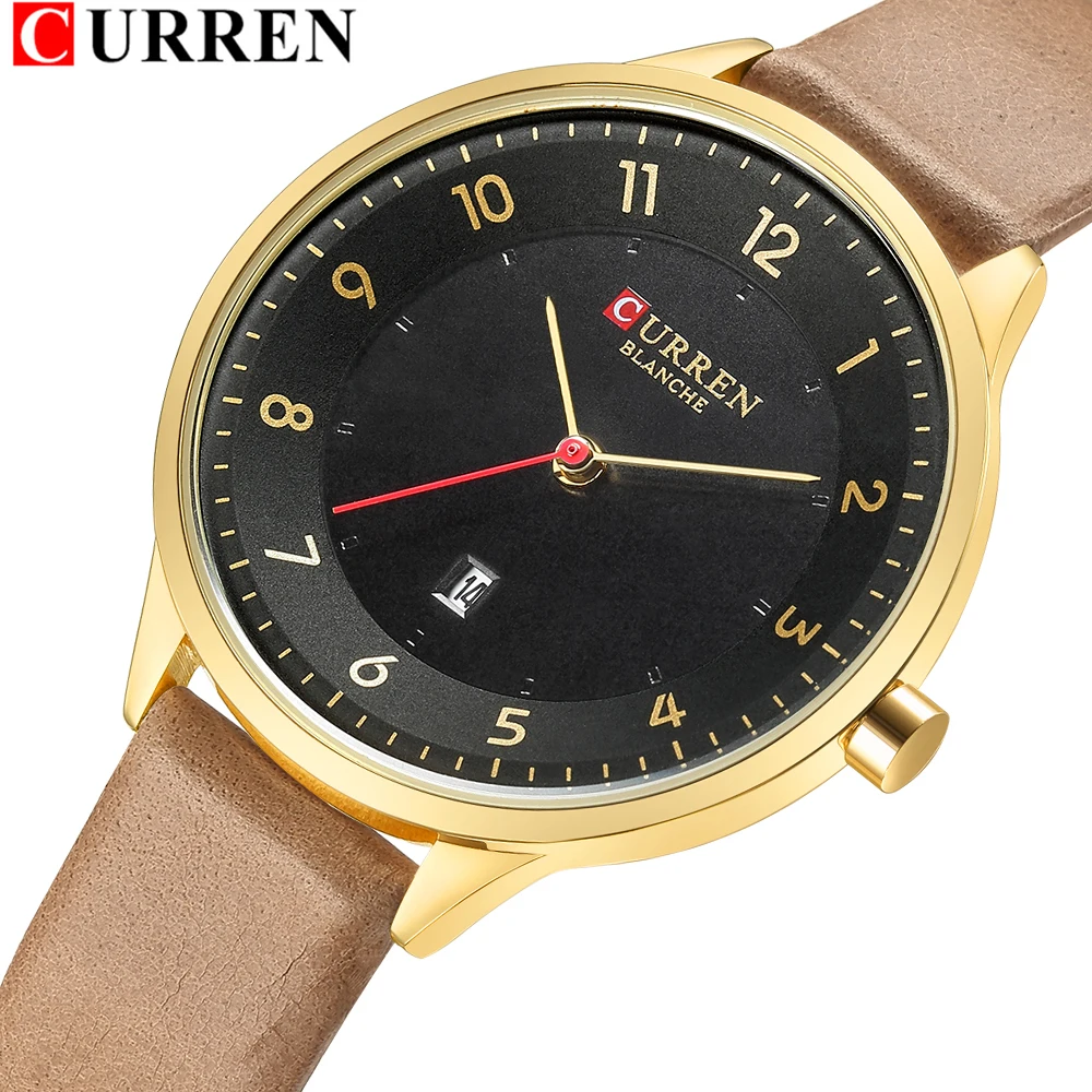 

Slim Leather Watch For Women Fahion Quartz Female Clock With Date CURREN Digital Wristwatch Ladies Casual Watches Montre femme