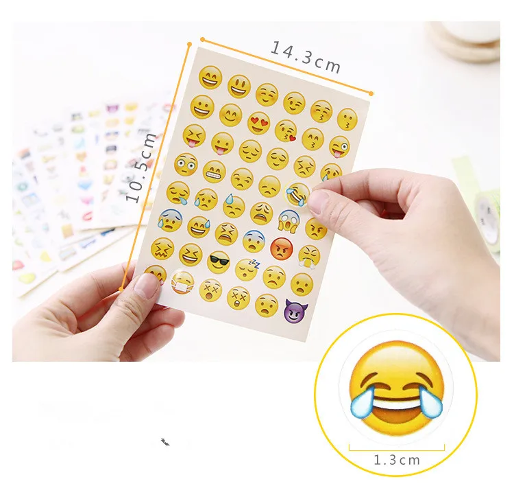 10pcs 1 Sheet Sticker Emoji Smile Face Toy Stickers for Notebook Albums Message DIY Stickers Viny Instagram Classical