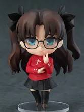 Cute 4″ Nendoroid Fate Stay Night Anime Tohsaka Rin Boxed PVC Action Figure Collection Model Doll Toy Gift #409