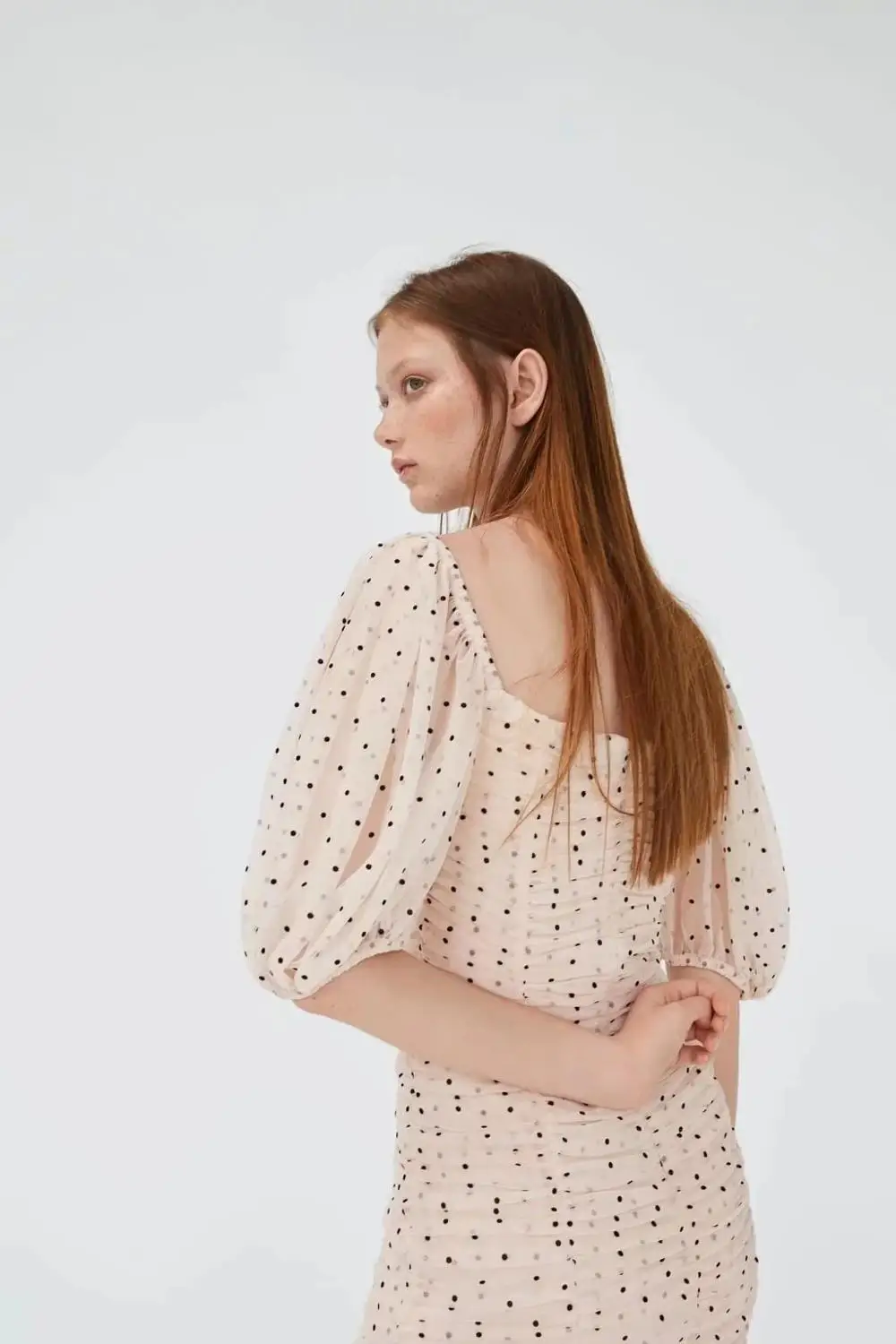 Northflow 2019 летнее женское платье vestidos квадратное в горошек мини Сетчатое