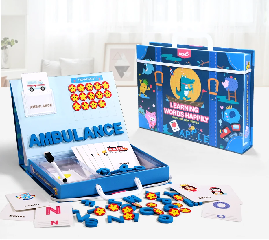 Learning English Sight Words Puzzles Card Spelling Magnetic Alphabet Letters Game Early Learning Educational Toys For kids Gifts930_02