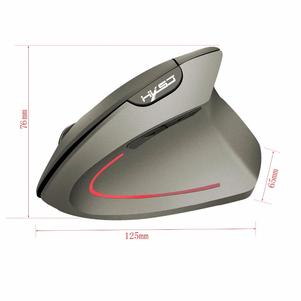 HXSJ vertical mouse 2.4G wireless mouse rechargeable mouse built-in 600 mA battery adjustable 2400dpi suitable for office game