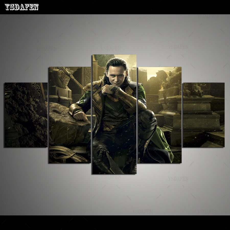 Дропшиппинг HD 5 Панель Холст Искусство мВ marvlogy Marvel Loki картина домашний Декор