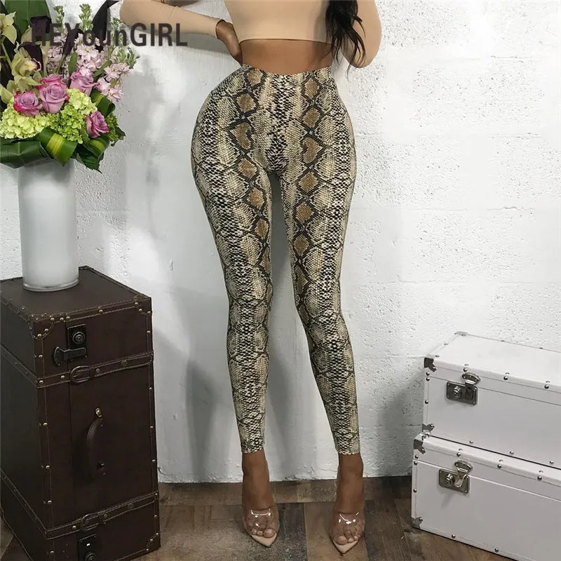 HEYounGIRL Workout Fitness Snake Print Leggings Pants