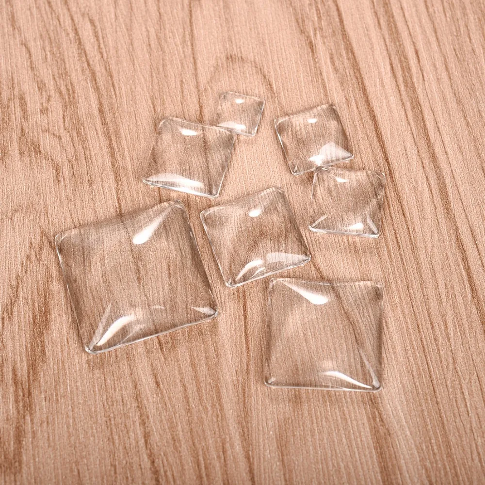 Round Oval Square Heart Teardrop Clear Cabochons Flat Back Transparent Glass for DIY Jewelry Making Handmade Pendant Findings (3)