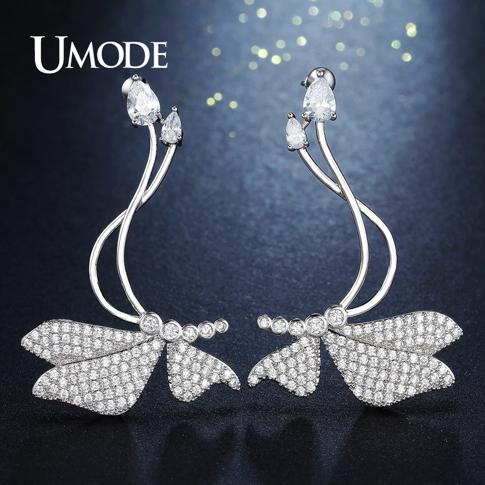 

UMODE Brand New Design Fashion Big Luxury Butterfly Shape Drop Earrings for Women Wedding Jewelry Pendientes Mujer Gifts UE0277