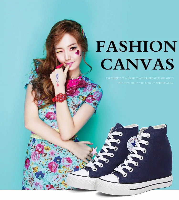 KUYUPP High Top Canvas Women Shoes Espadrilles Spring Autumn Womens Wedges Shoes Lace Up Casual Shoes For Female Sapatilha YD120 (7)