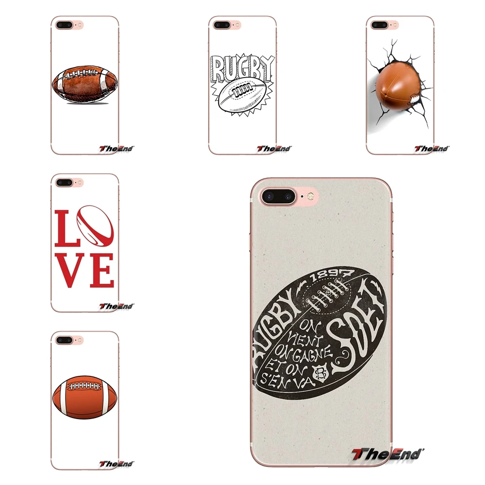rugby ball Transparent Soft Shell Covers For Samsung Galaxy S3 S4 S5 Mini S6 S7 Edge S8 S9 S10 Plus Note 3 4 5 8 9 |
