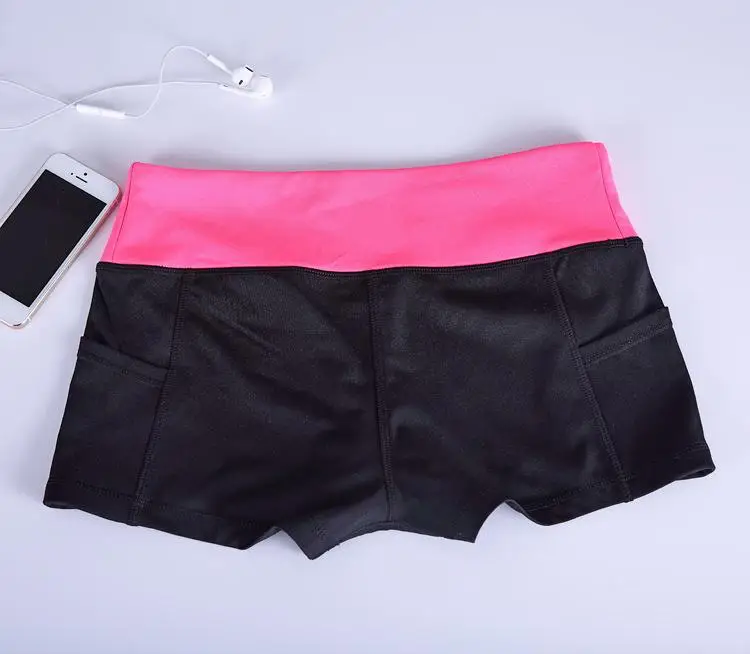 Женские спортивные тренировочные шорты для фитнеса, сухие женские Стрейчевые шорты для бега, сексуальные мини-тонкие спортивные штаны для тренировок - Цвет: black rose red