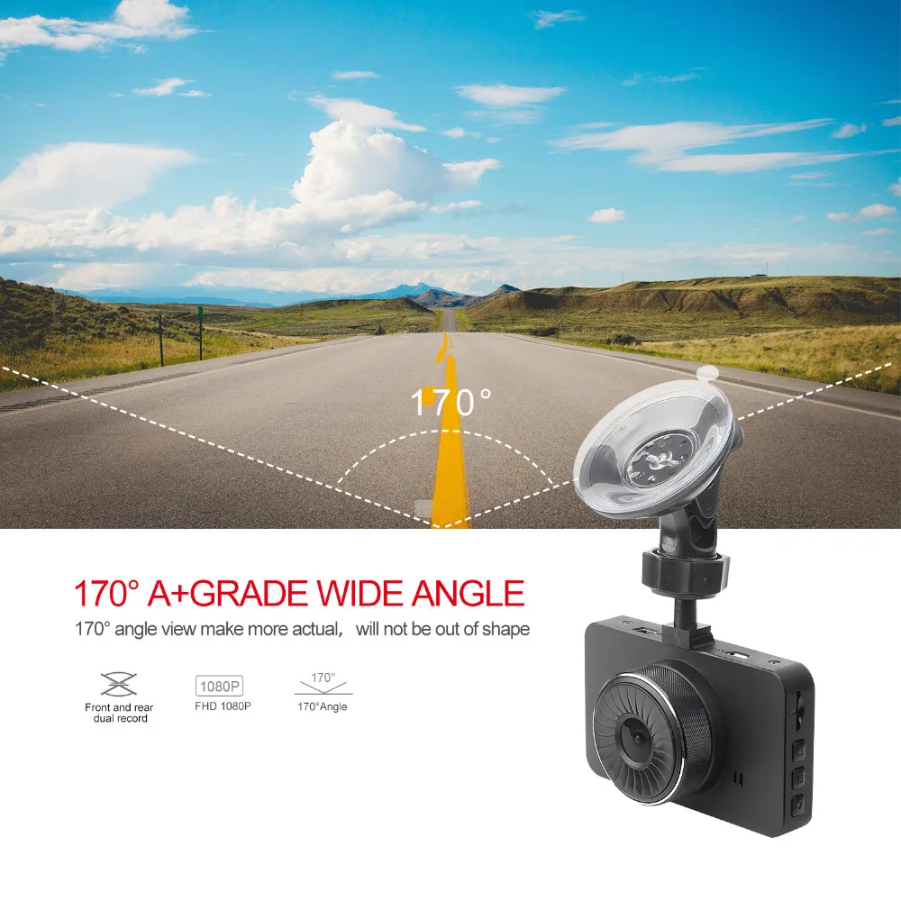 Ruccess H500 Автомобильный видеорегистратор с двумя объективами камера Full HD 1080P IPS 3