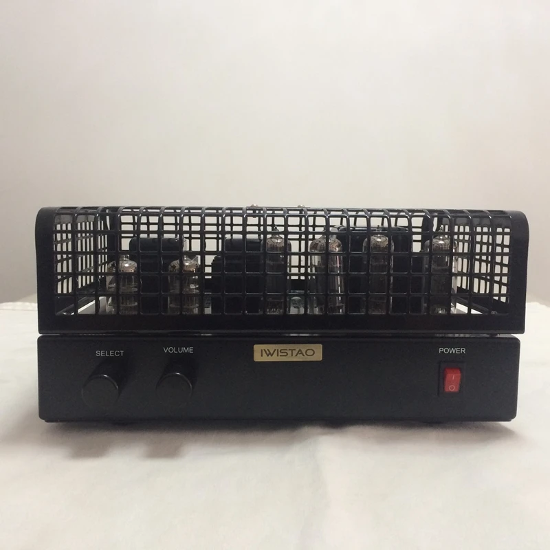 

IWISTAO HIFI Tube Amplifier 2X12W 6N1x2 Pre-amplifier 6P1x4 Class A Pull-Push Amplifier Circuit Pure Tubes Black