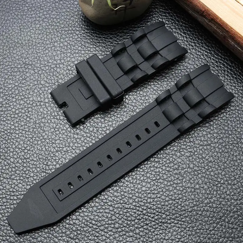 New Silicone Rubber Watchband Black Watch Bracelet Replacement Strap No special For/Pro/Diver Luxury Men's Wristband | Наручные часы