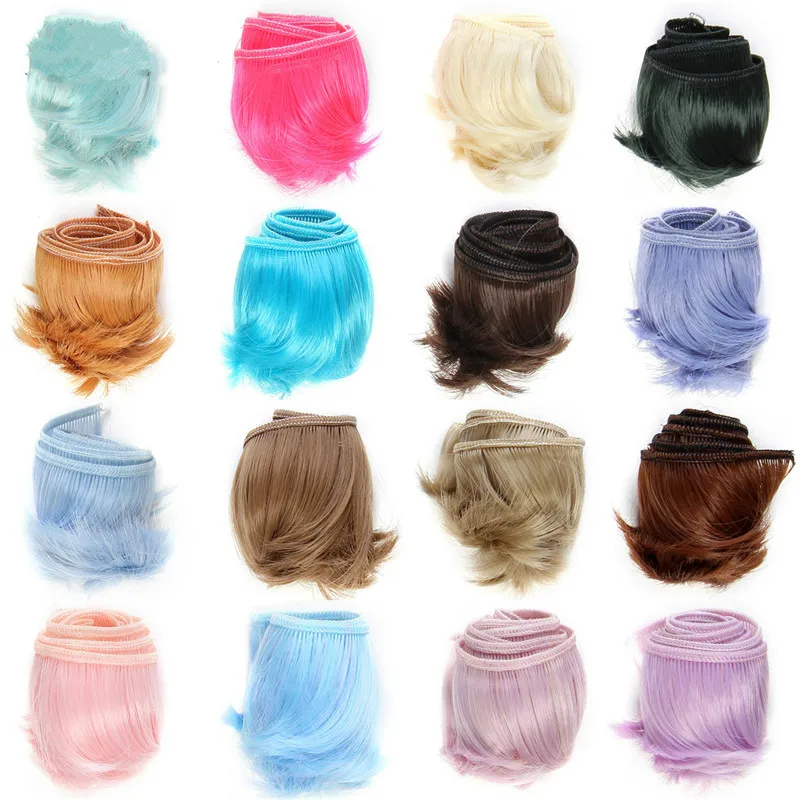 

Hot Sale 5cm*100cm Doll Wigs Shot Hair Dolls Accessories for 15 Color Drop Shipping