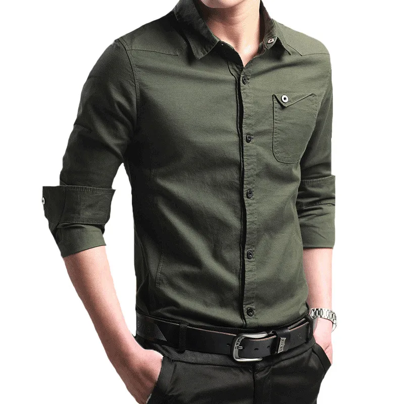 Günstig Taktische Shirts Mens Arbeit Kleidung Fracht Armee Military Tops Shirts Business Casual Kleidung Herbst Frühling Kleidung