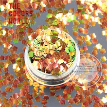 Tcr404 переливающийся красного золота с Зеленый Блеск Цвет Цветы Форма 4.0 мм Размеры блеск для ногтей Книги по искусству и DIY украшения