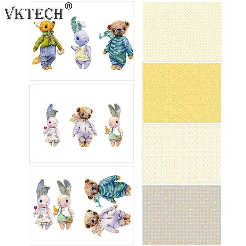 

14pcs Rabbit Bear DIY Background Paper Card Making Scrapbooking Photo Album Paper Card Decor Handmade DIY Craft Paper